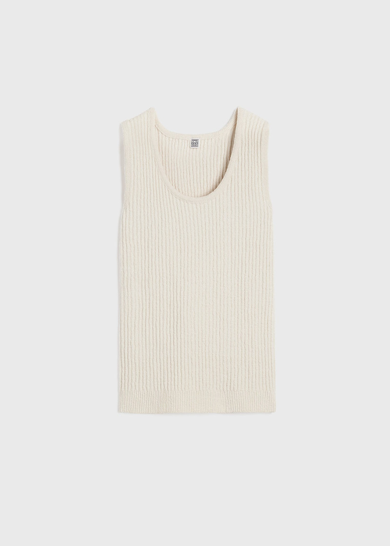 Textured rib tank ecru - 1