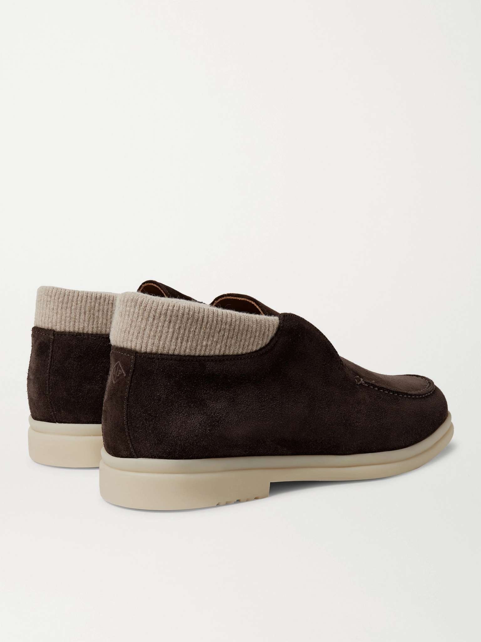 Open Wintery Walk Cashmere-Trimmed Suede Boots - 5