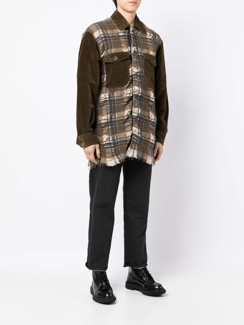 Juan panelled plaid jacket - 3