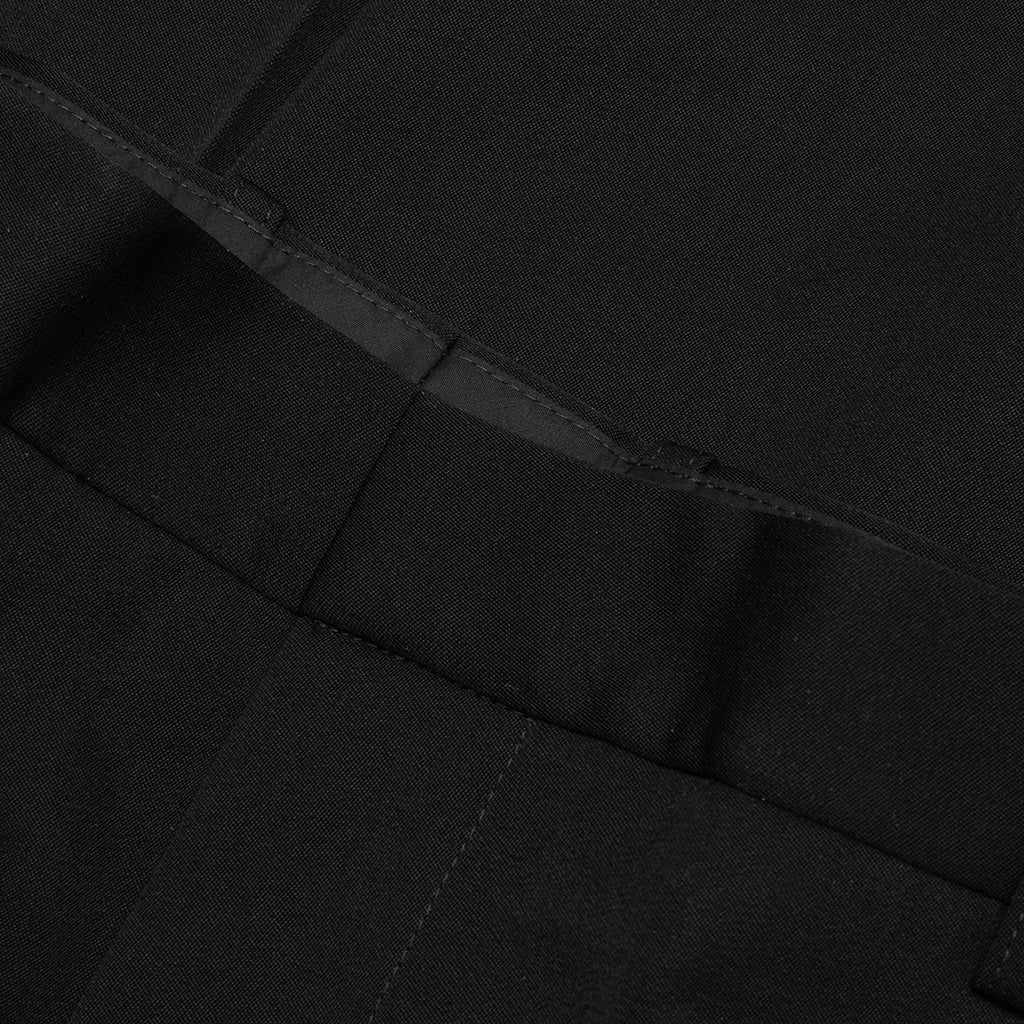 WIDE LEG GABARDINE WOOL TROUSERS - BLACK - 3
