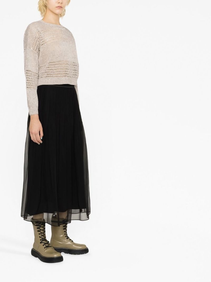 layered chiffon midi skirt - 3