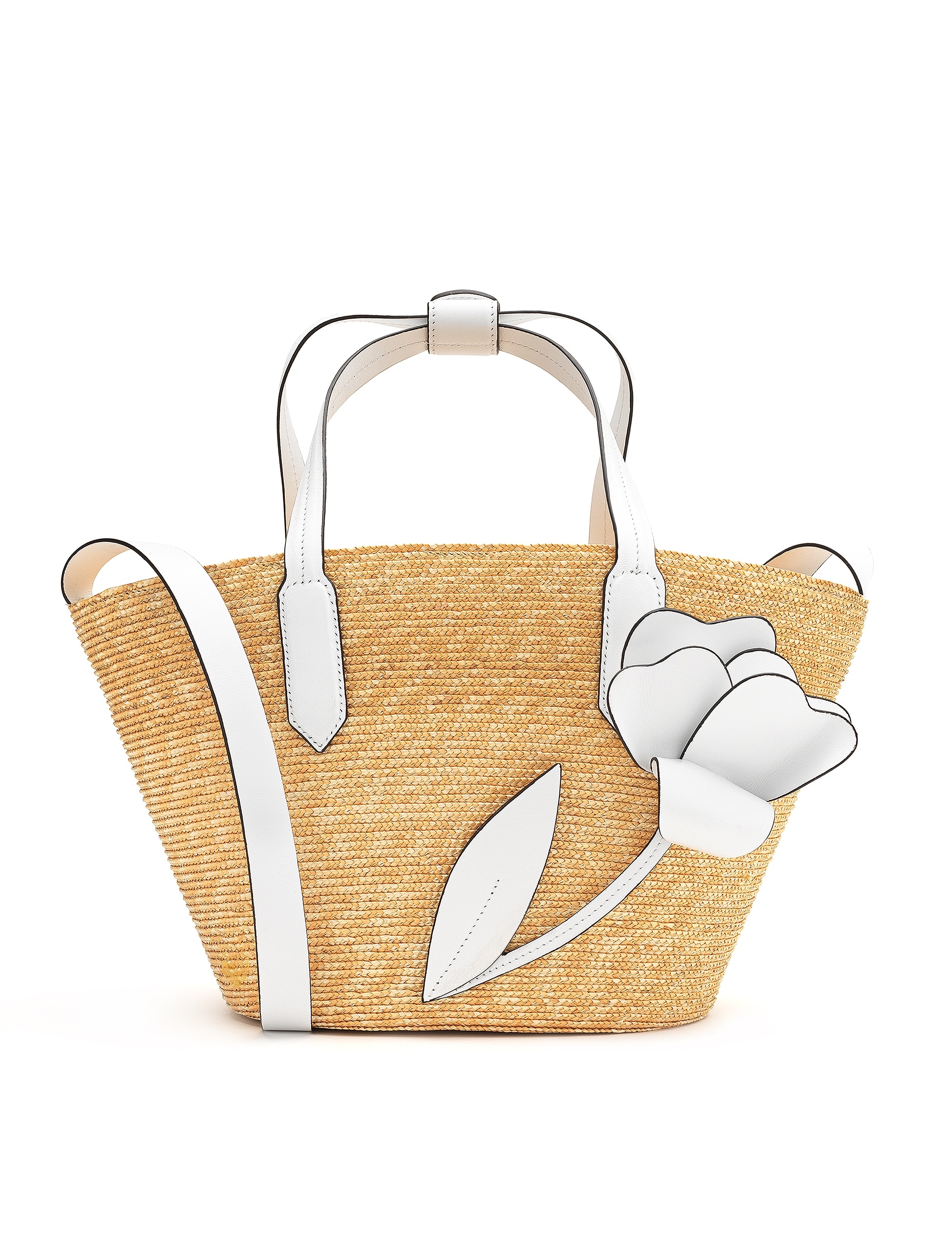 SMALL TULIP RAFFIA TOTE - 1