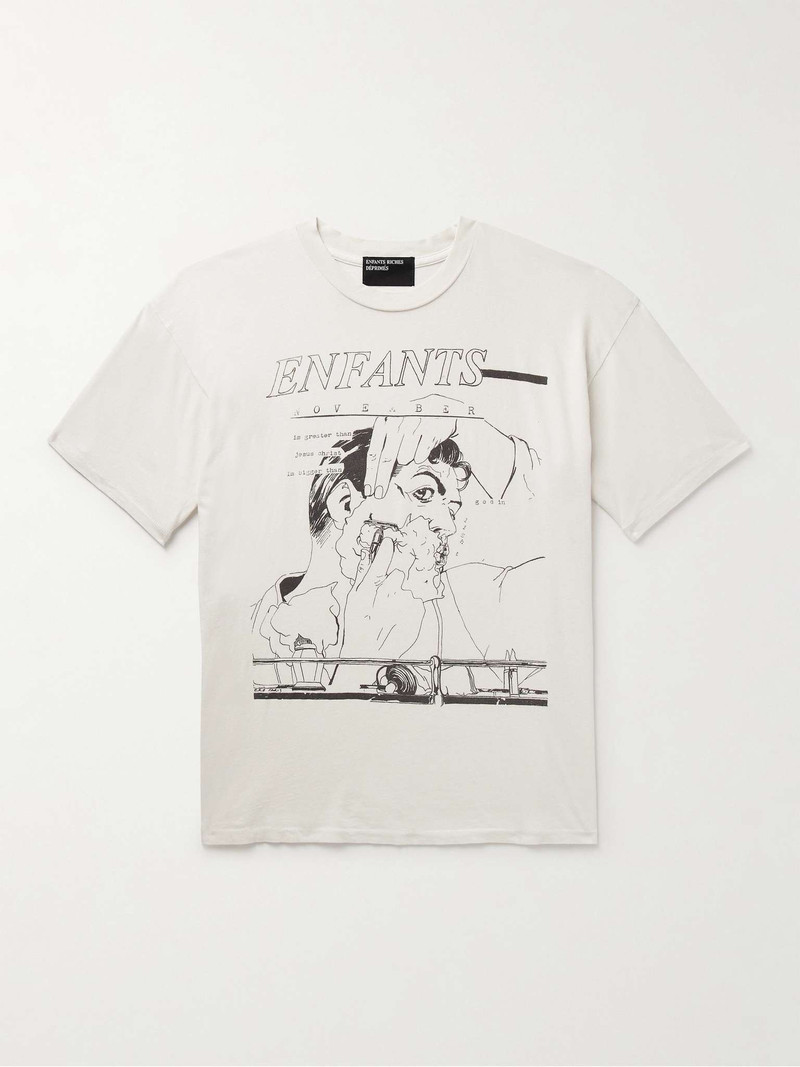 Enfants Riches Déprimés November Printed Wool-Jersey T-Shirt - 010