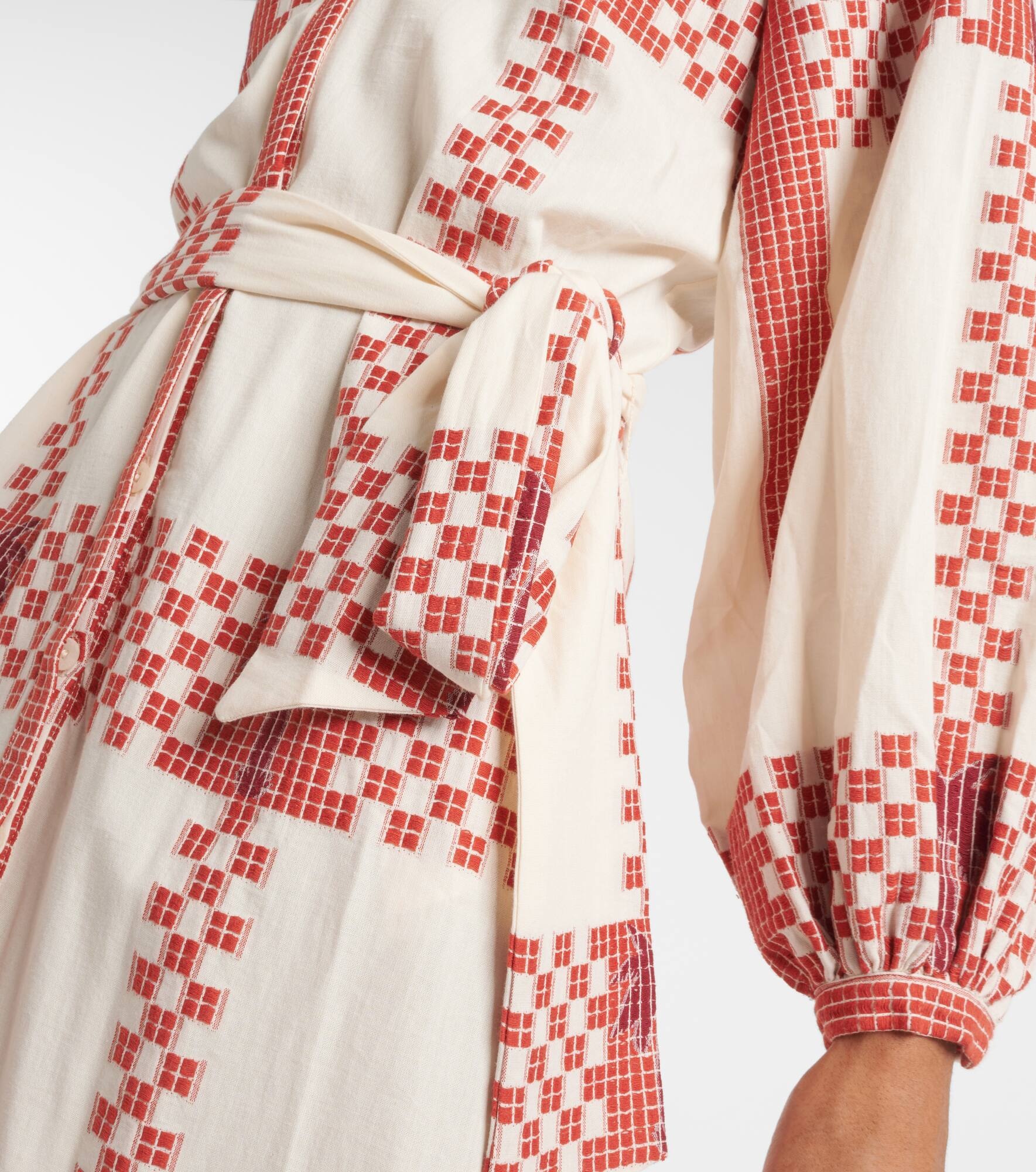 Printed cotton midi dress - 6