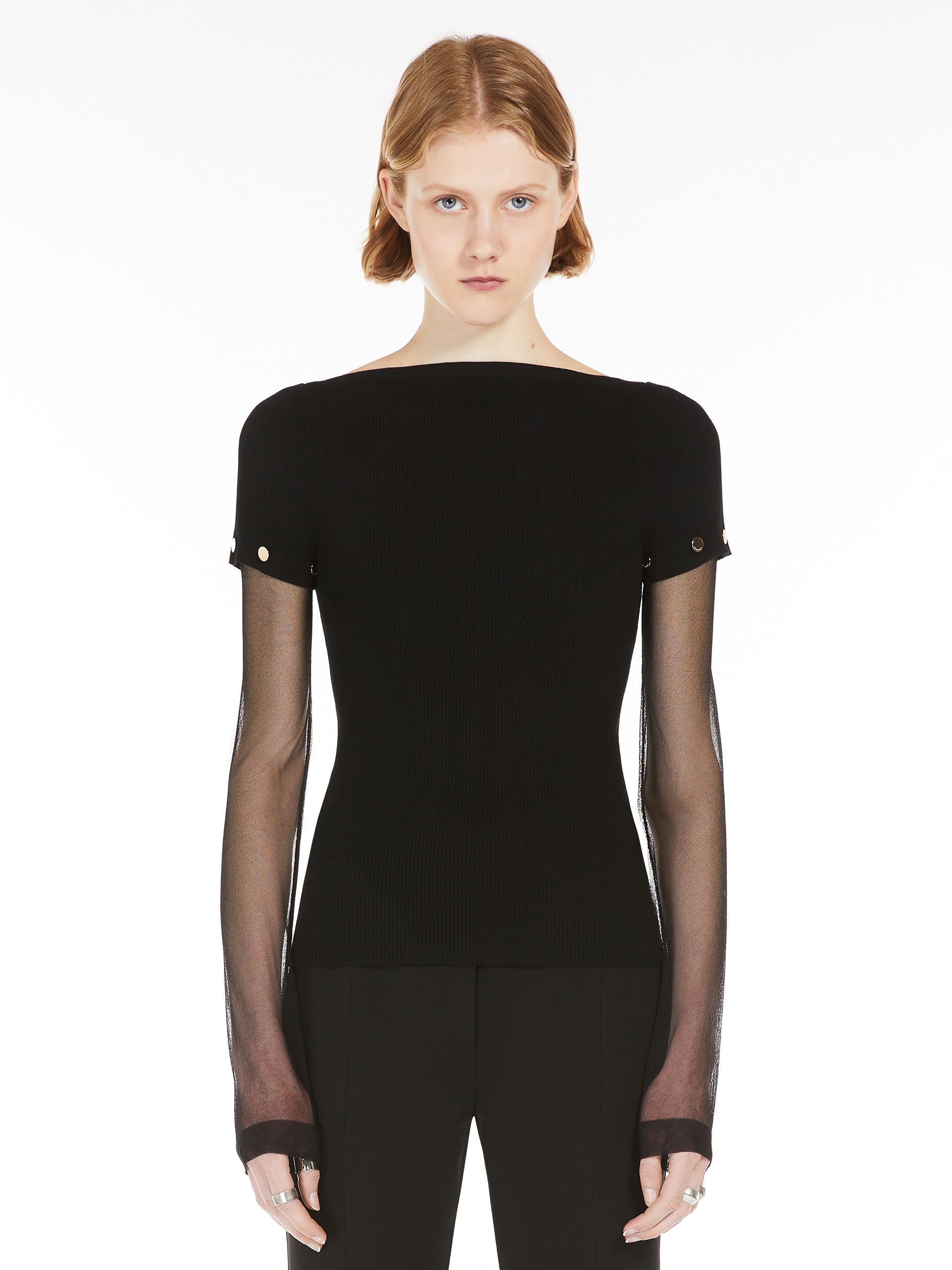 ALCIDE Fitted jumper in stretch viscose - 3