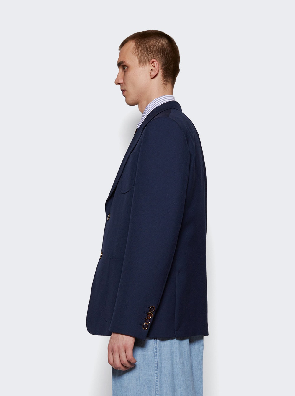 Single Breatsed Blazer Indaco - 4