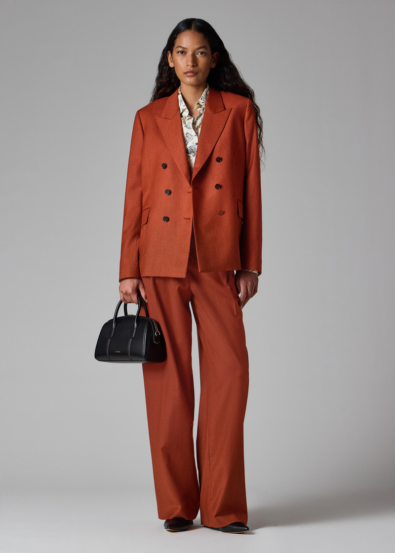 Women's Rust Flannel Wide-Leg Trousers 5