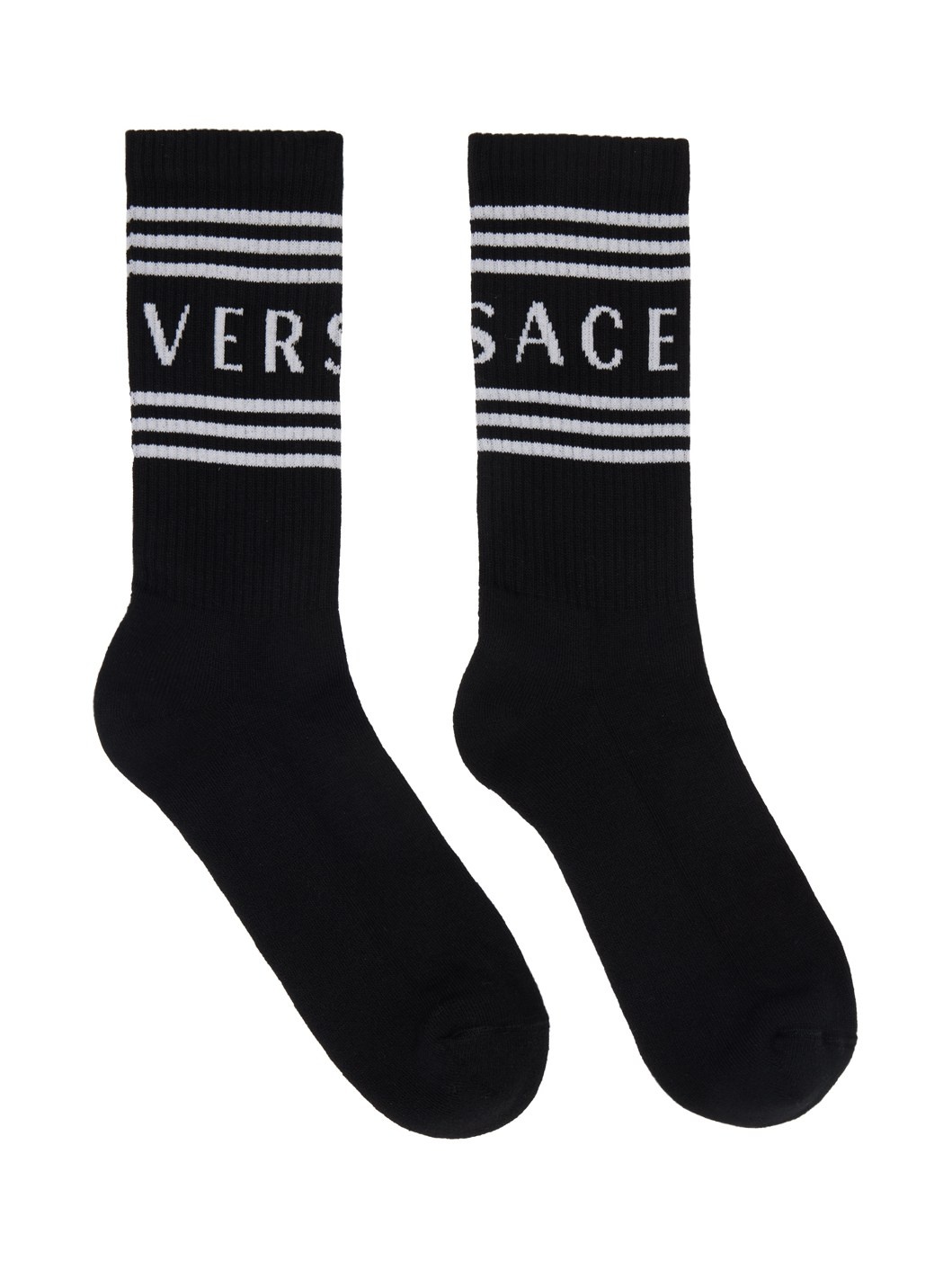 Black & White 90s Vintage Logo Socks - 1