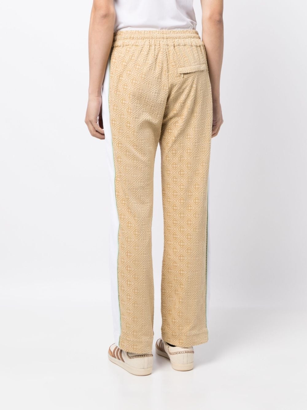 monogram-jacquard velour track pants - 4