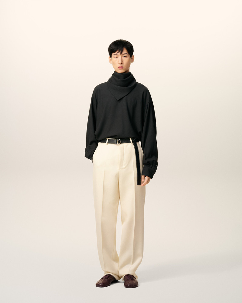 AMI Paris WHITE WOOL WIDE TROUSERS outlook