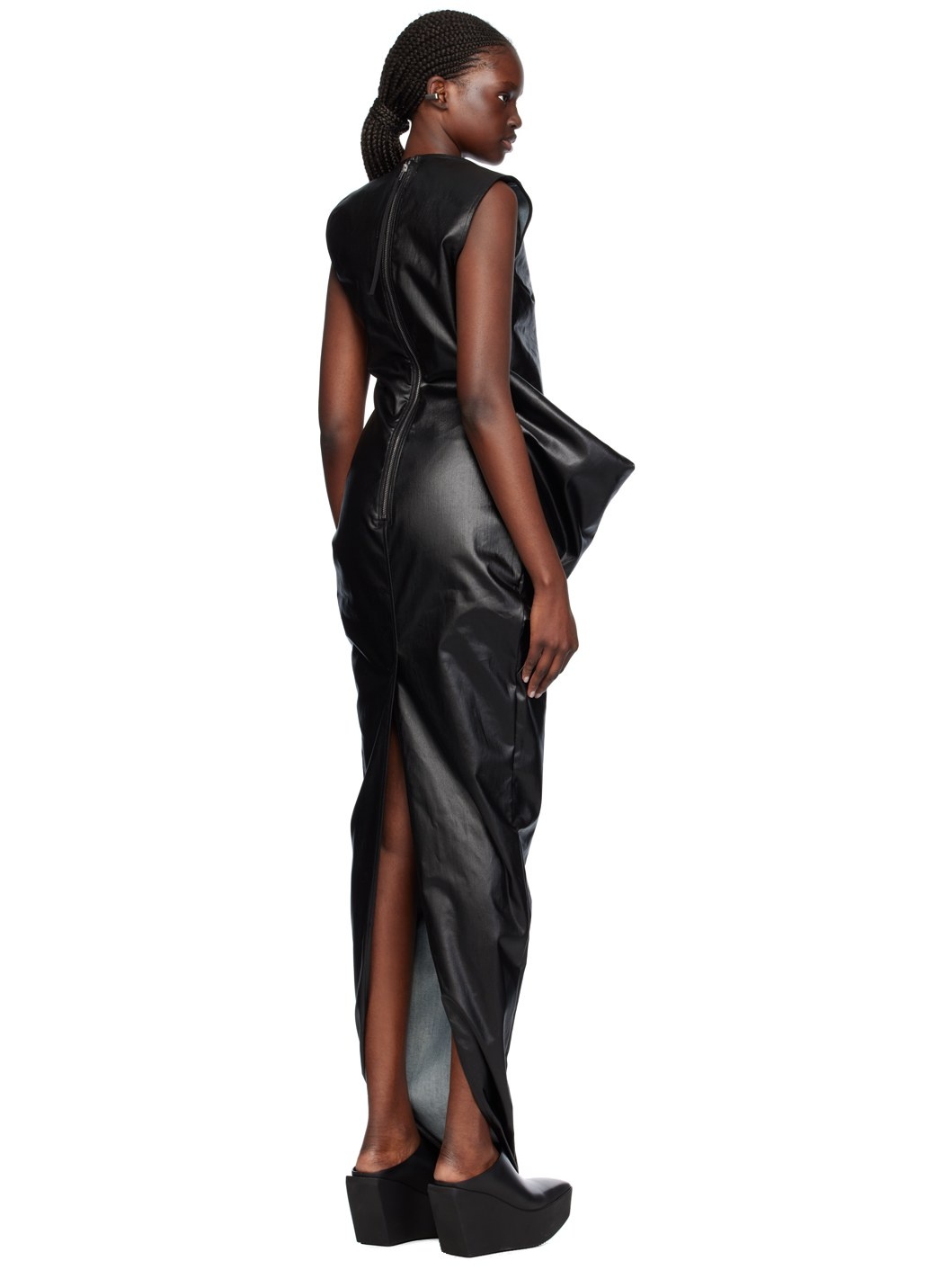 Black Elipse Denim Maxi Dress - 3
