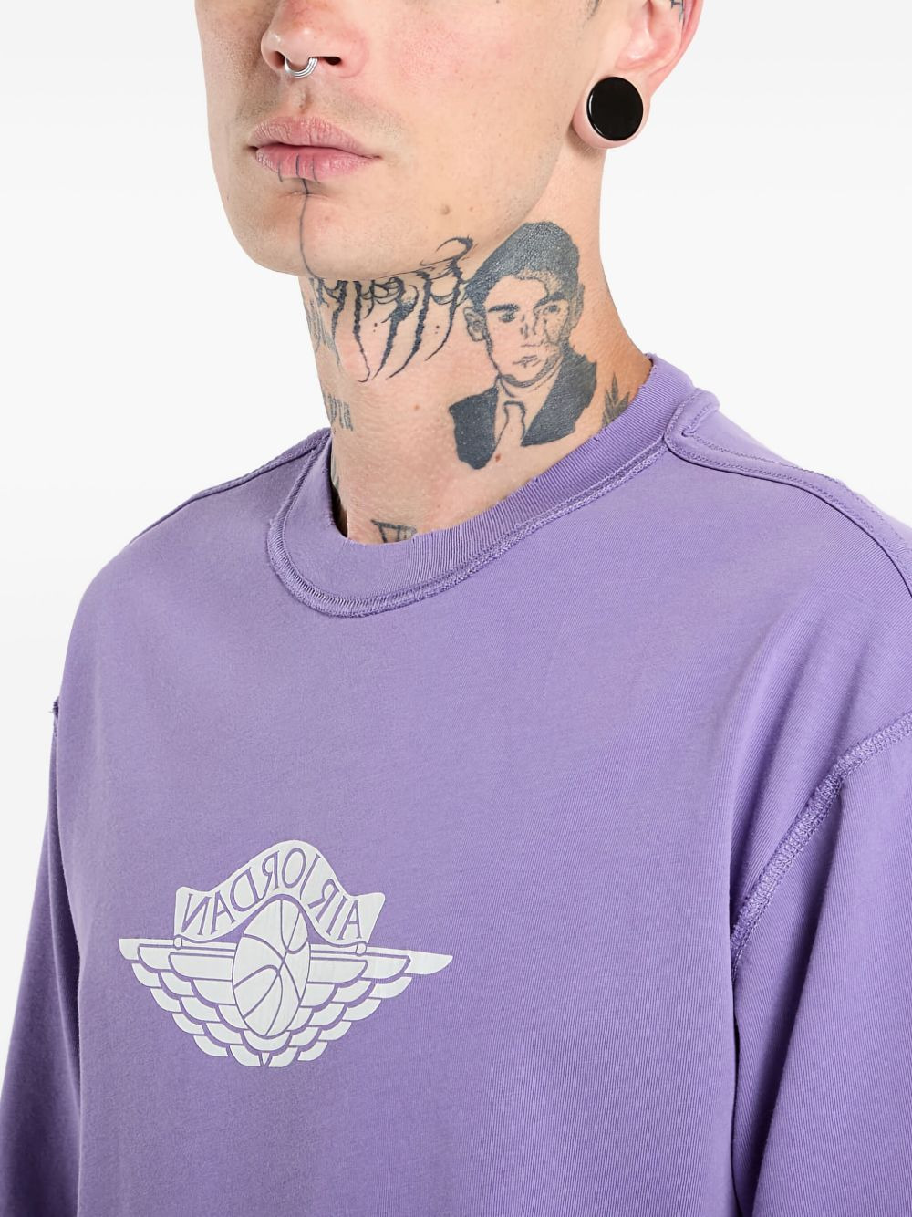 wings-print logo T-shirt - 4