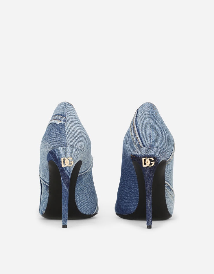 Patchwork denim pumps - 3