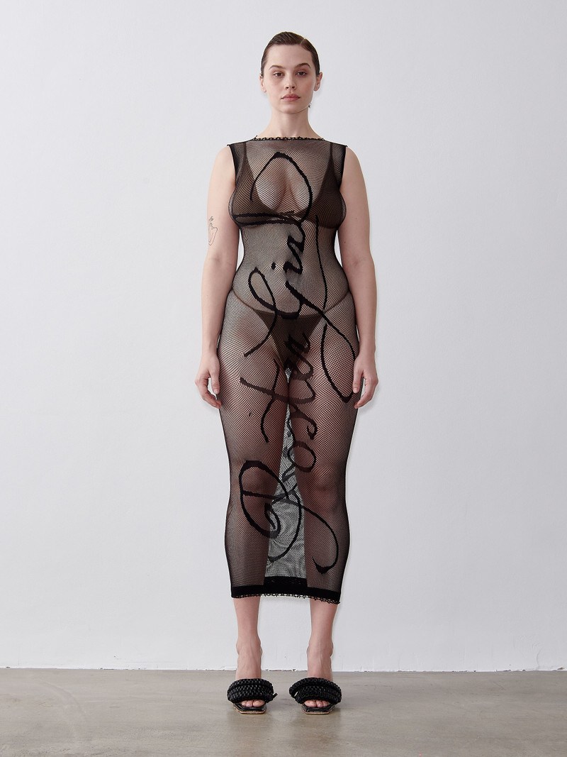 POSTER GIRL ALOHA MIDI DRESS JET BLACK outlook