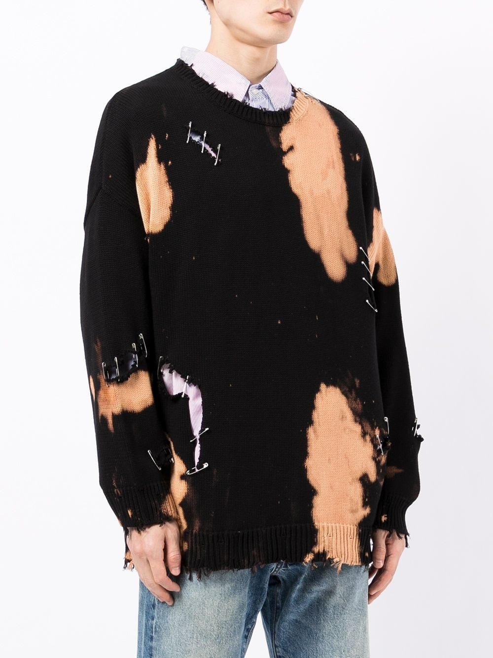 bleached-effect cotton jumper - 3