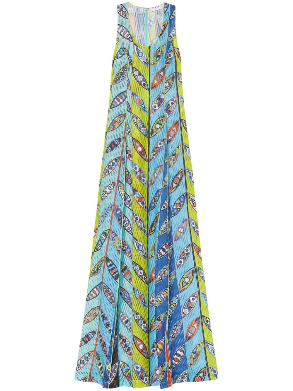 Girandole-print mesh maxi dress - 1