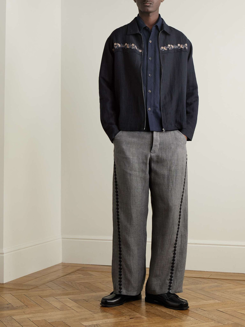 KARTIK RESEARCH Embroidered Embellished Cotton and Linen-Blend Jacket outlook