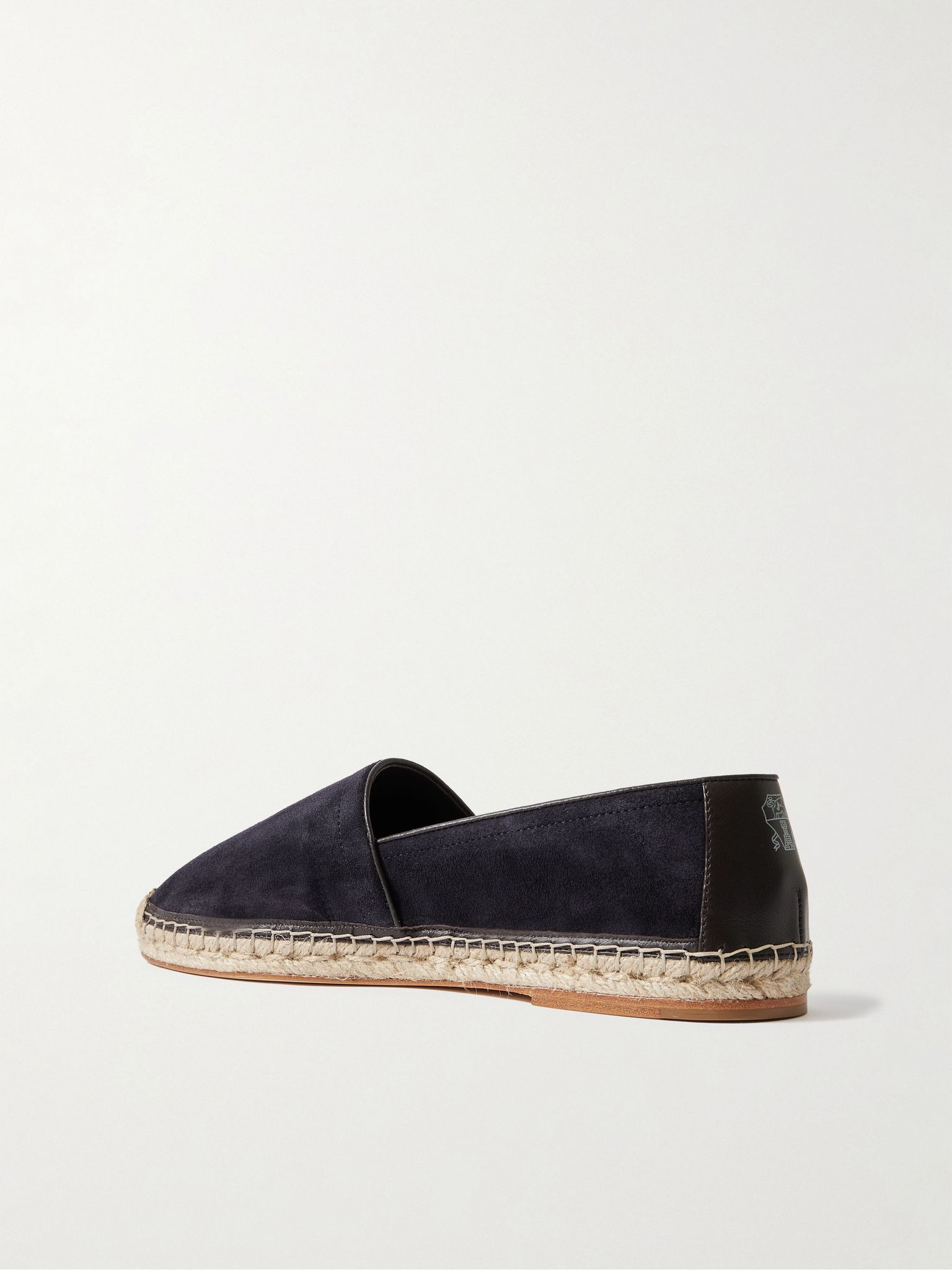 Leather-Trimmed Suede Espadrilles Blue - 4