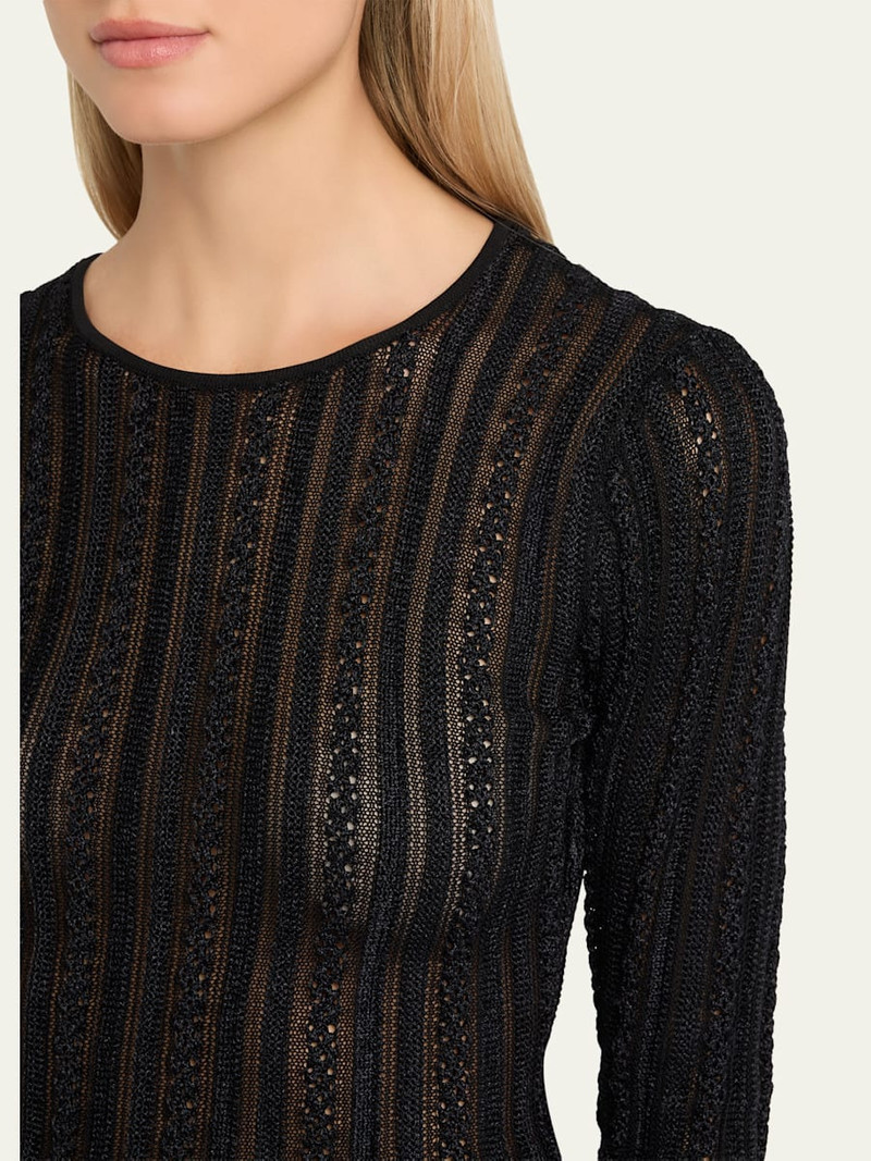 Ardith Long-Sleeve Lace Knit Top 5