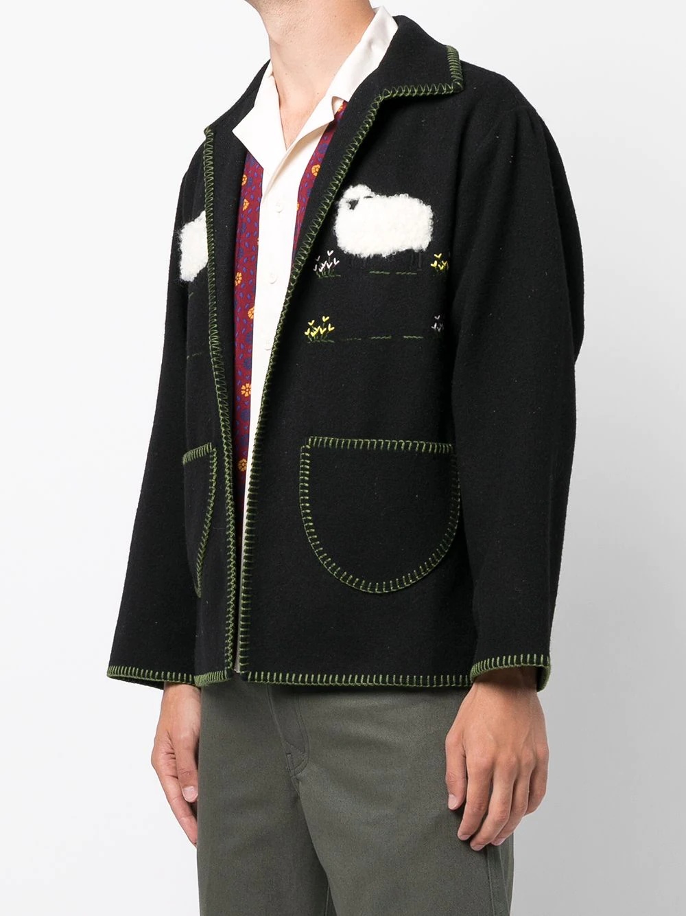 embroidered shirt jacket - 4