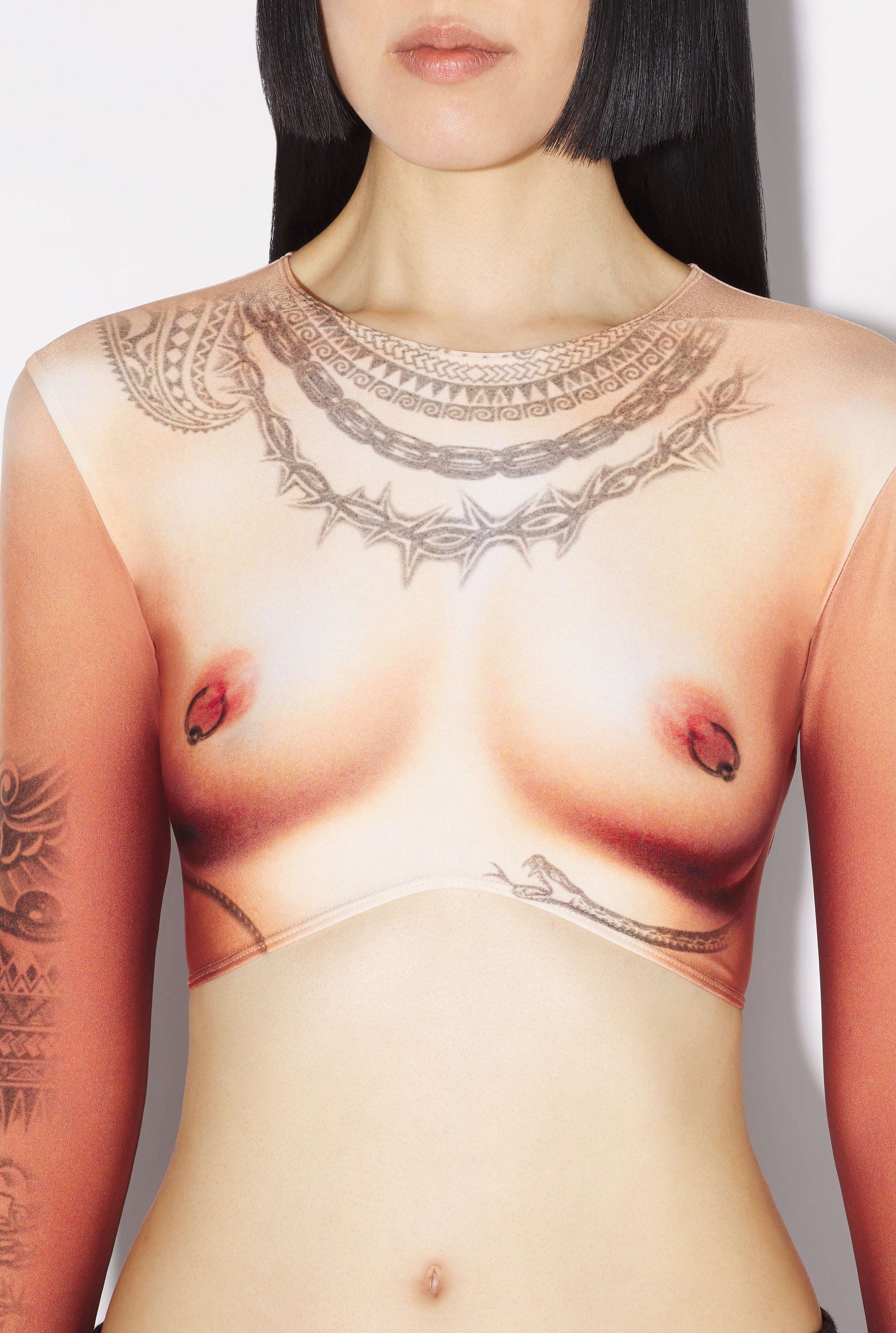 THE NUDE BODY TATTOO CROP TOP - 4