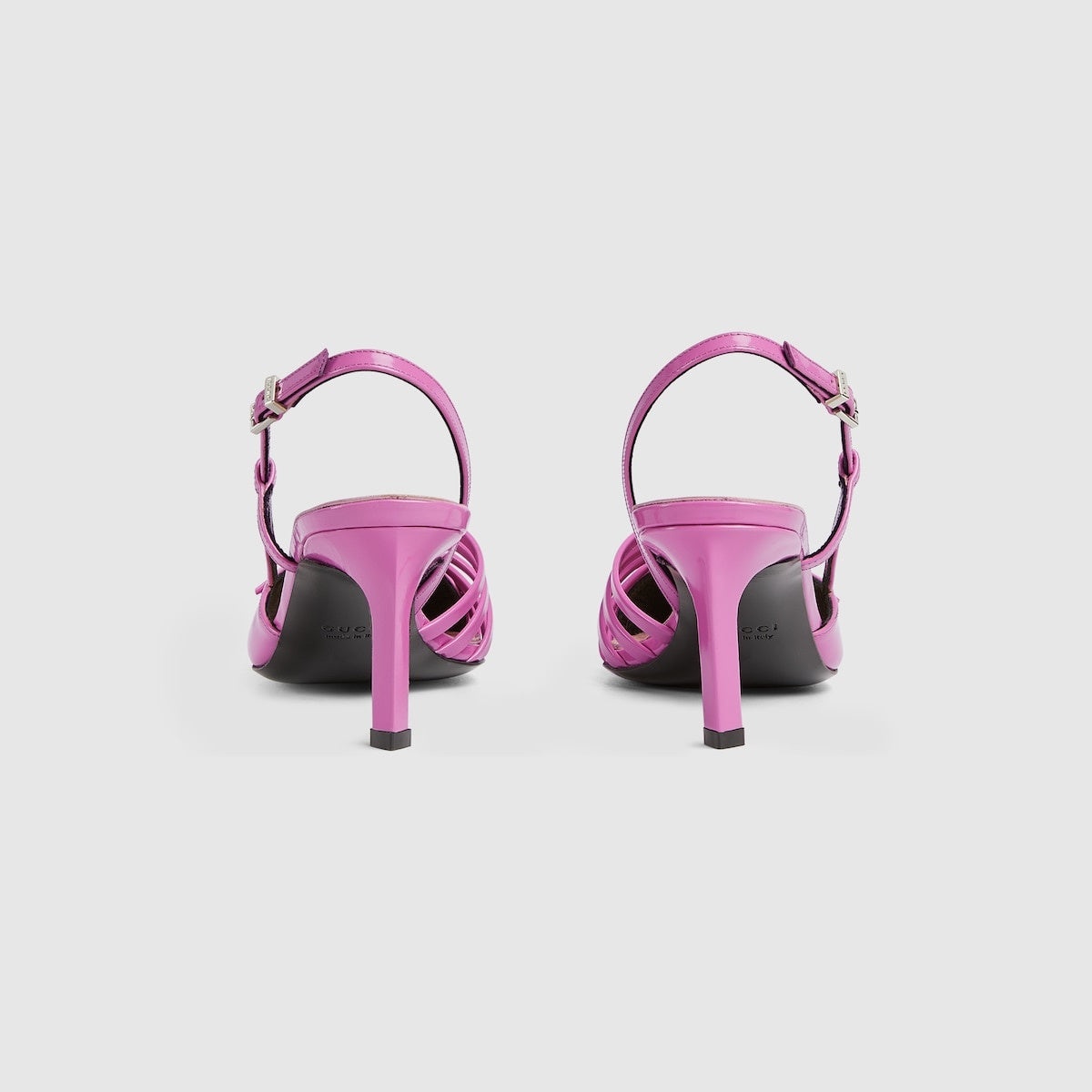 Gucci Regent Leather Buckles Slingback Pumps - 2