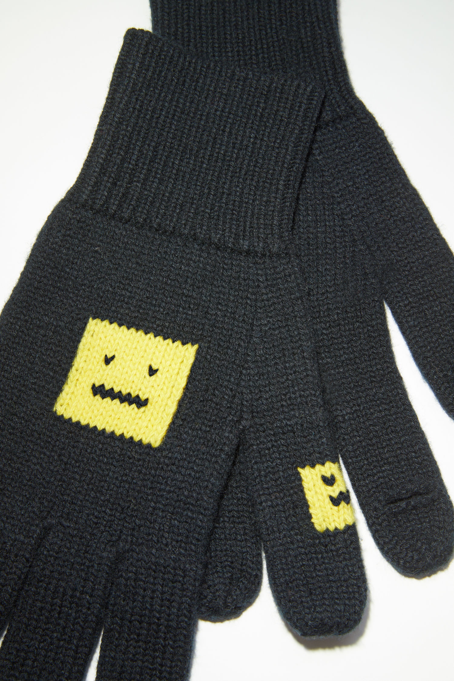 Wool face gloves - Black/yellow - 4