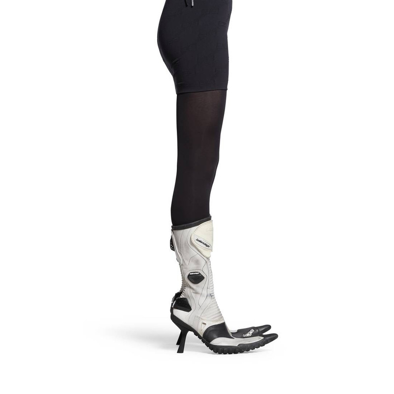 Women's Biker 90mm Bootie in White 8