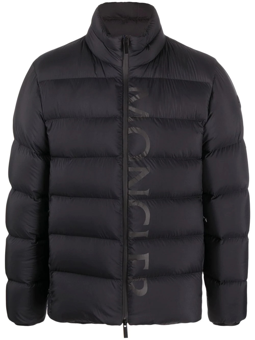 logo-print feather down jacket - 1