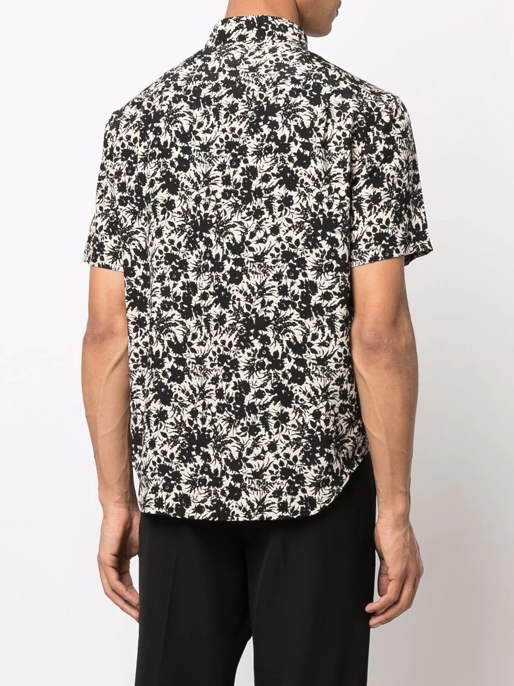 floral short-sleeved silk shirt - 4