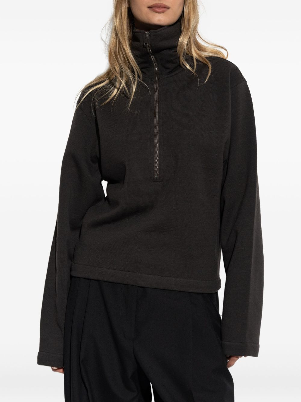 high-neck zip-up sweatshirt - 3