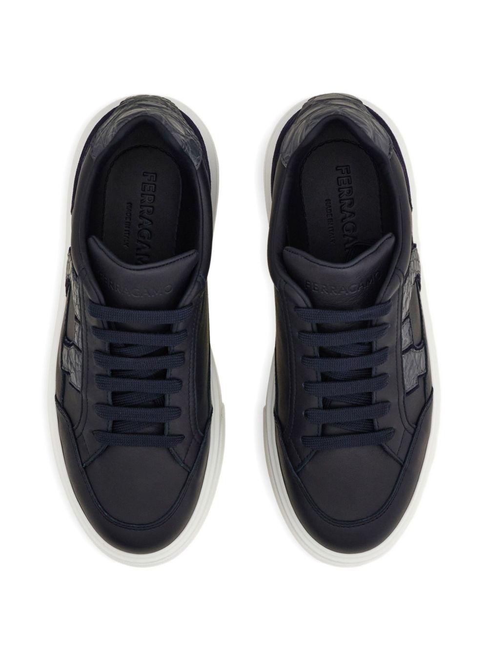 leather panelled sneakers - 3