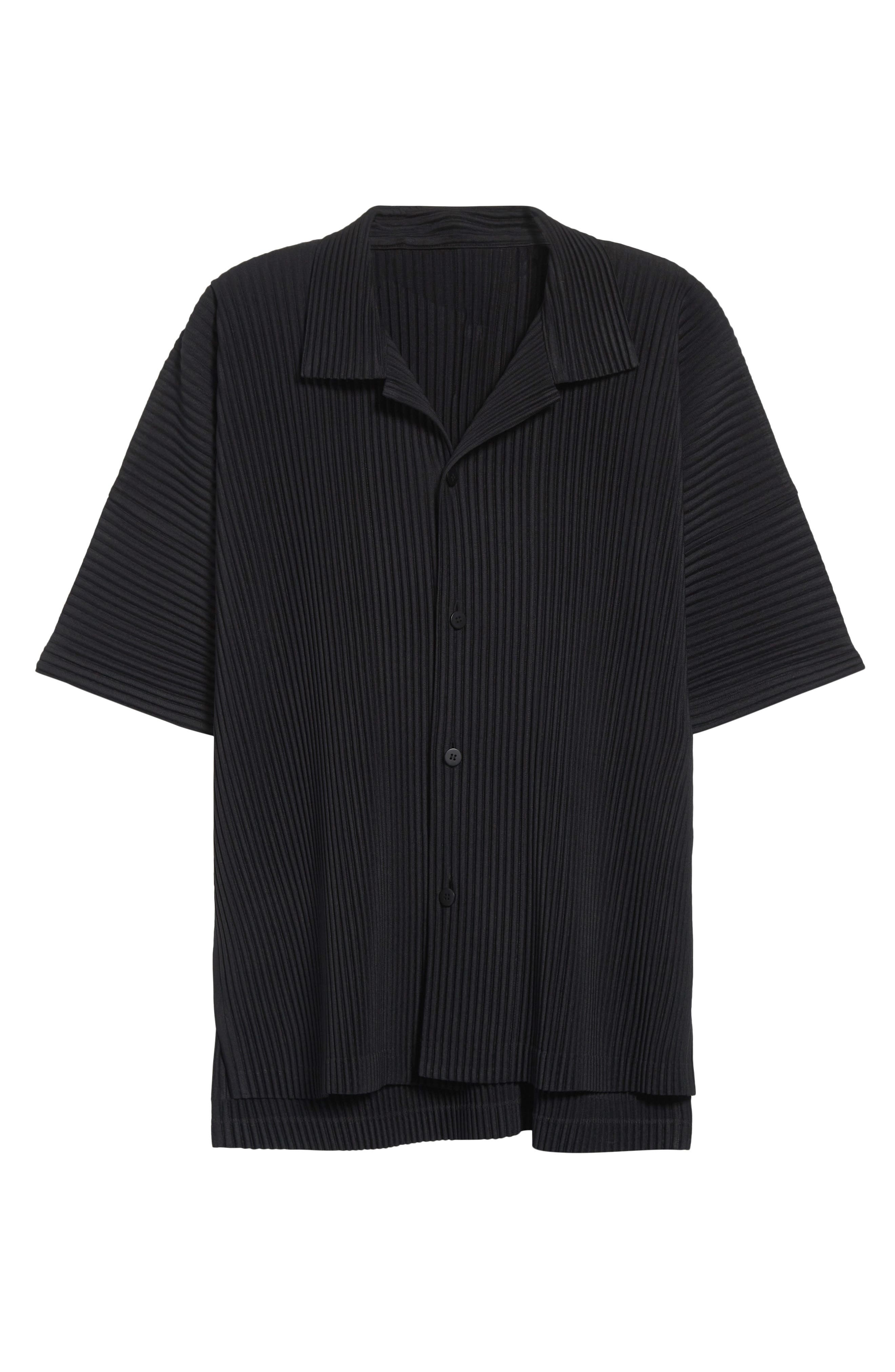 Homme Plissé Issey Miyake Monthly Colors April Camp Shirt in Black at Nordstrom - 6