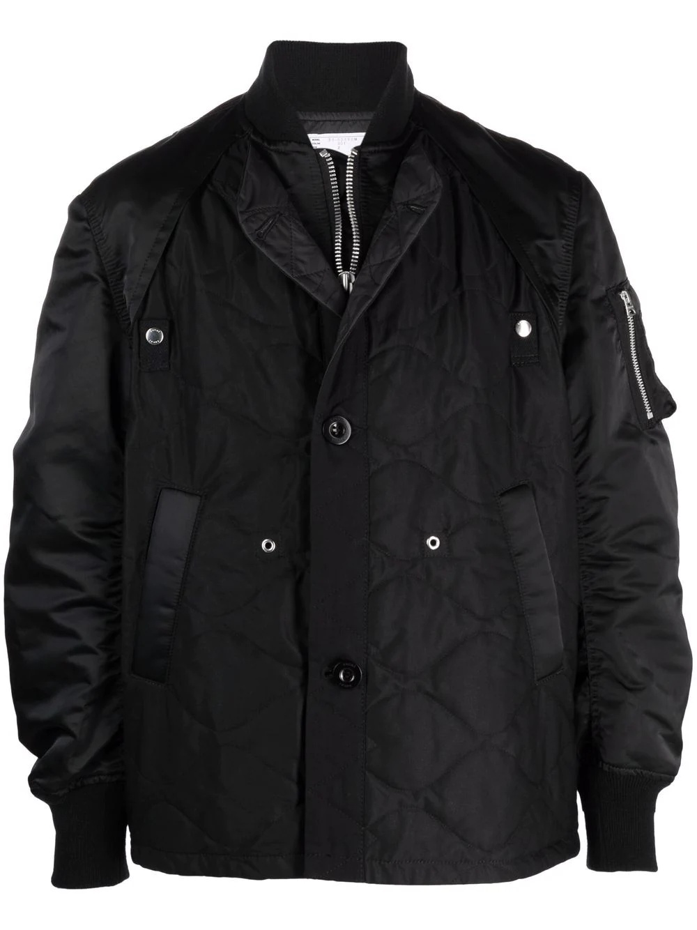 quilted-panel bomber jacket - 1