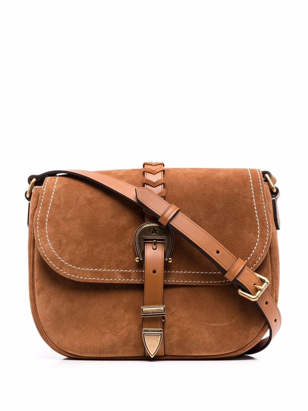 buckle-fastening leather satchel bag - 1