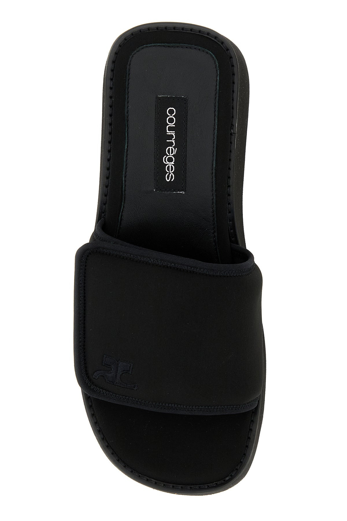 Black stretch polyester blend Scusa Wave slippers - 4
