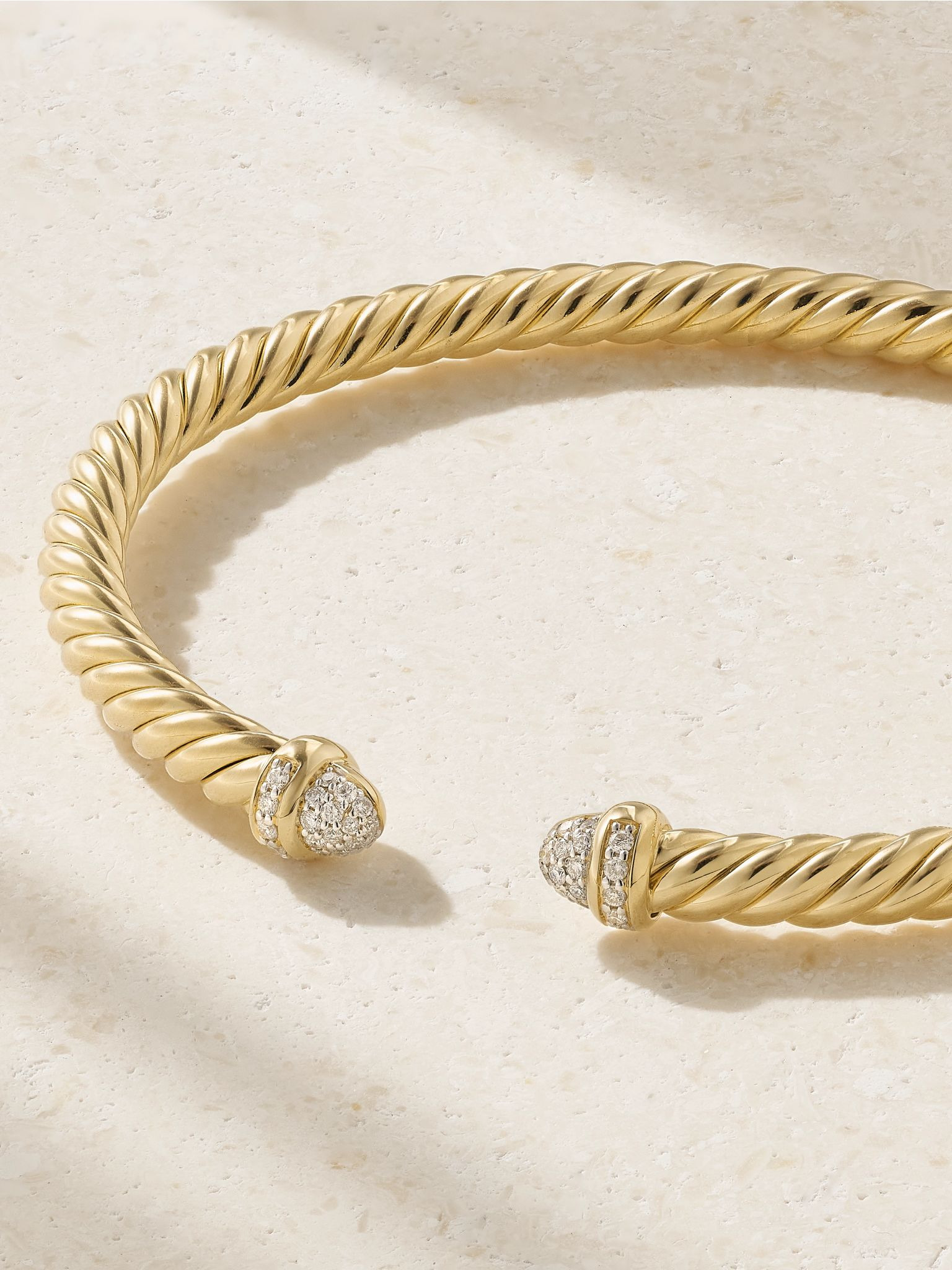 Cablespira® Flex 18-karat gold and diamond cuff Gold - 3