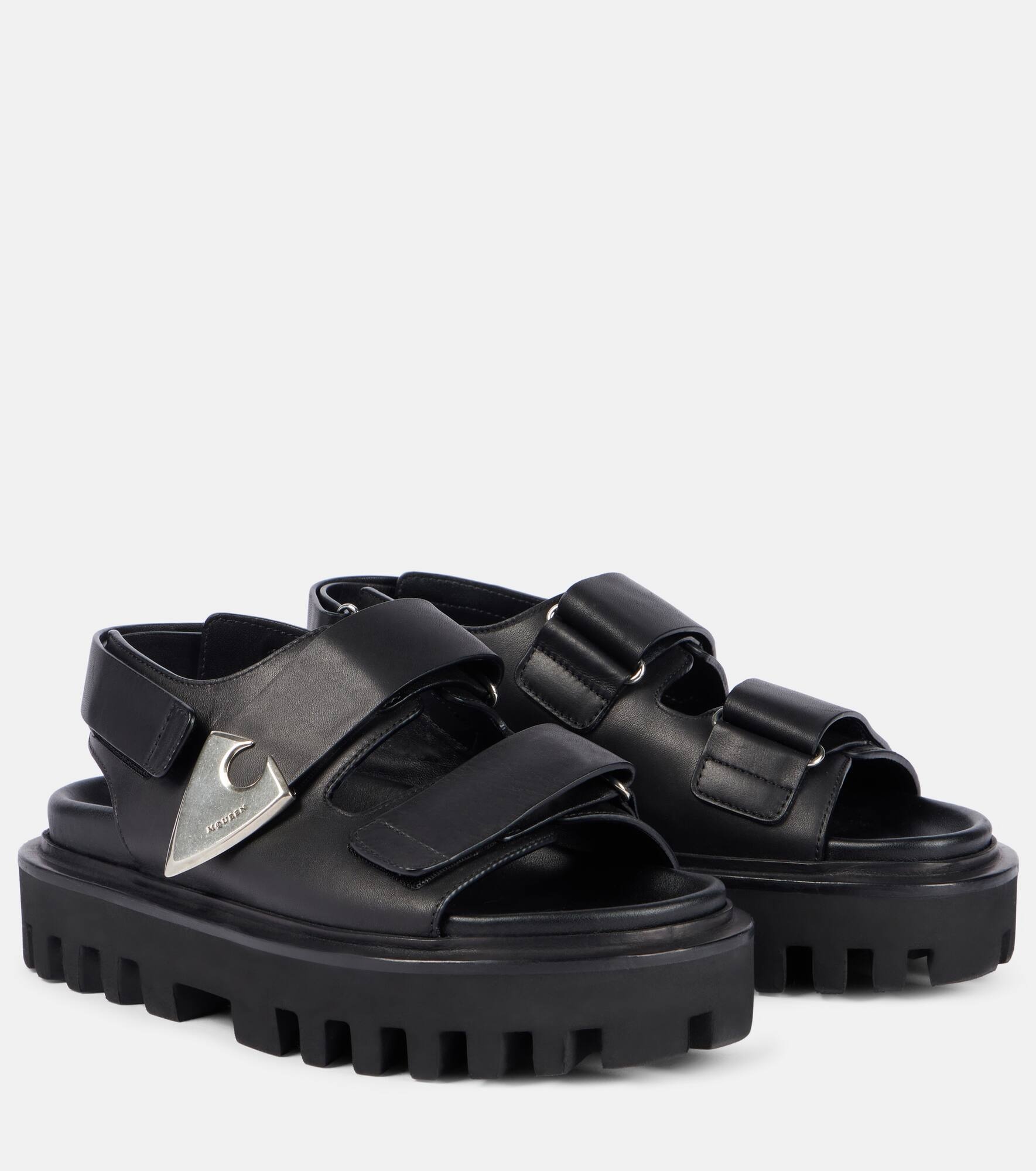 Leather slingback sandals - 1