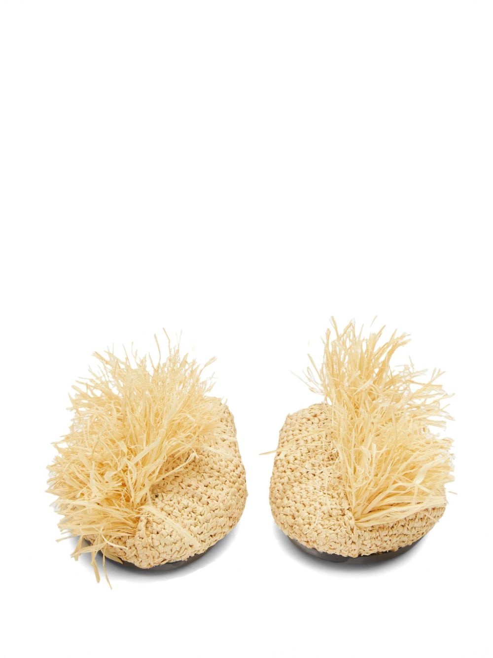straw-embellished slippers - 4