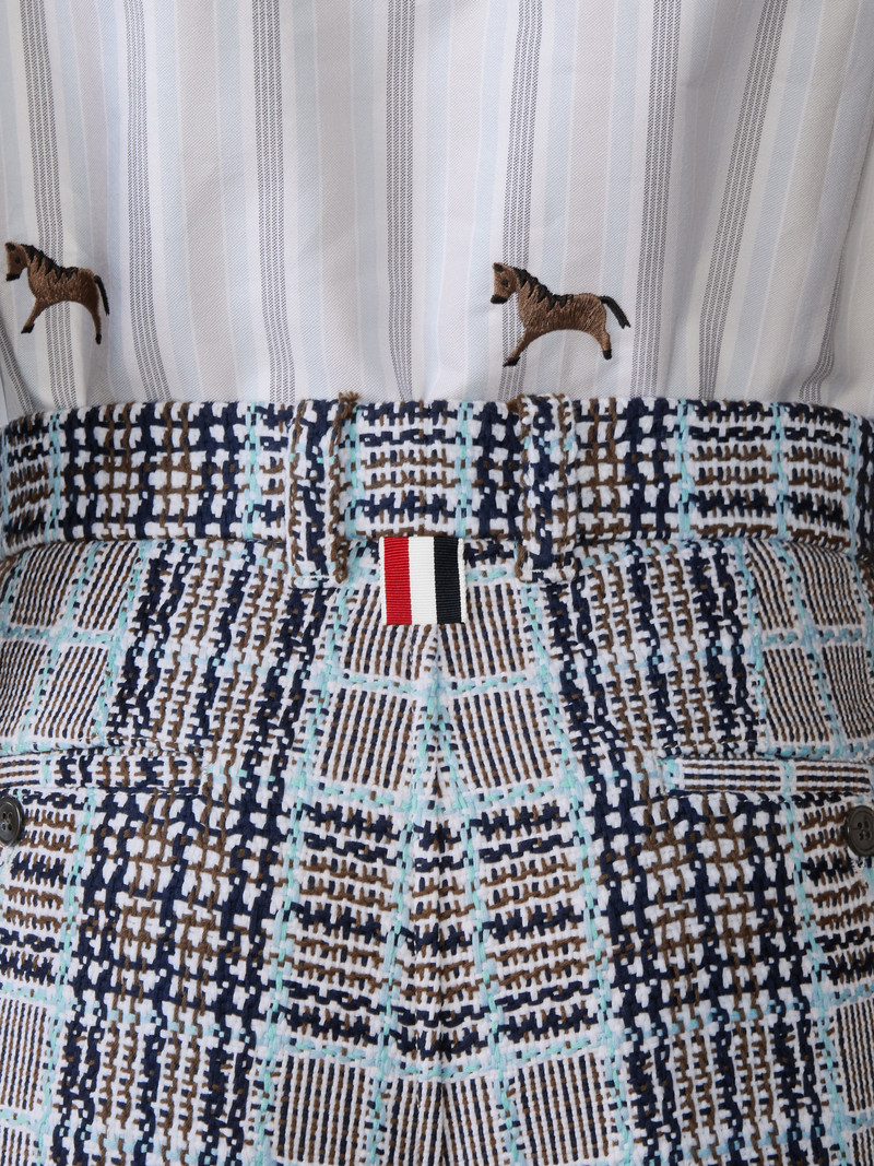 PLAID CHECK SUMMER TWEED UTILITY CHINO SHORTS 4