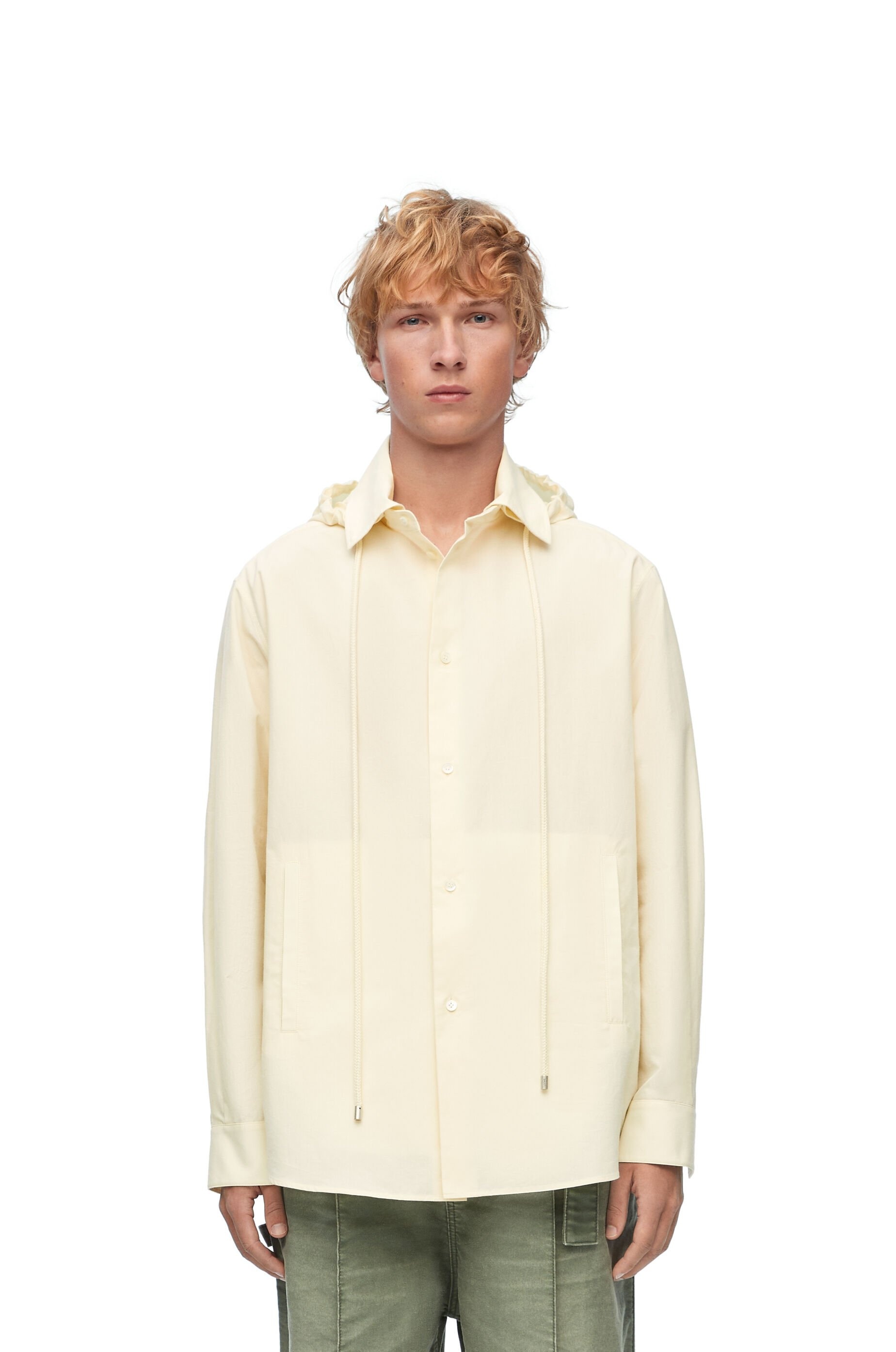Hooded overshirt in cotton - 3