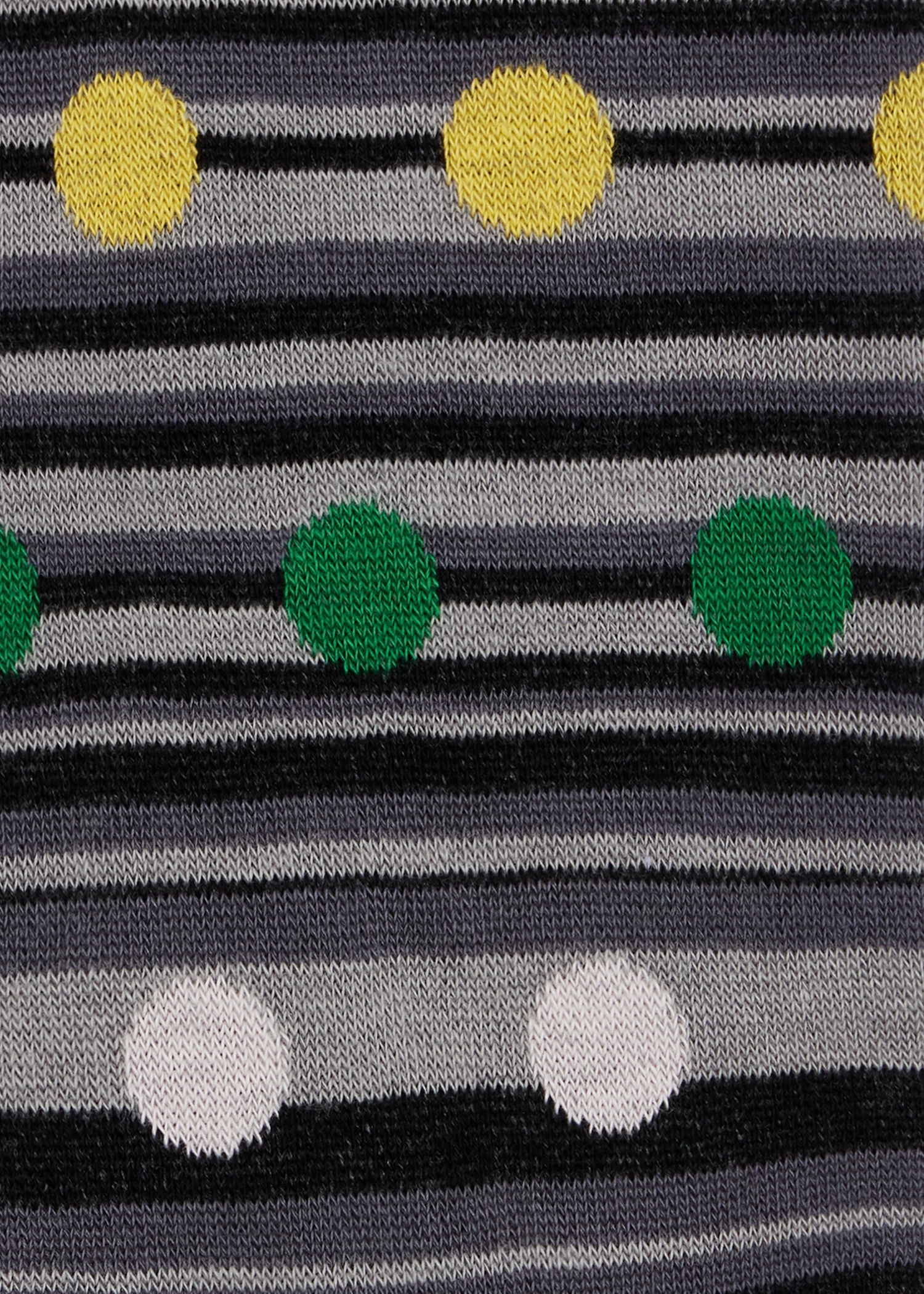 Black Tonal Stripe and Multicolour Polka Dot Socks - 3