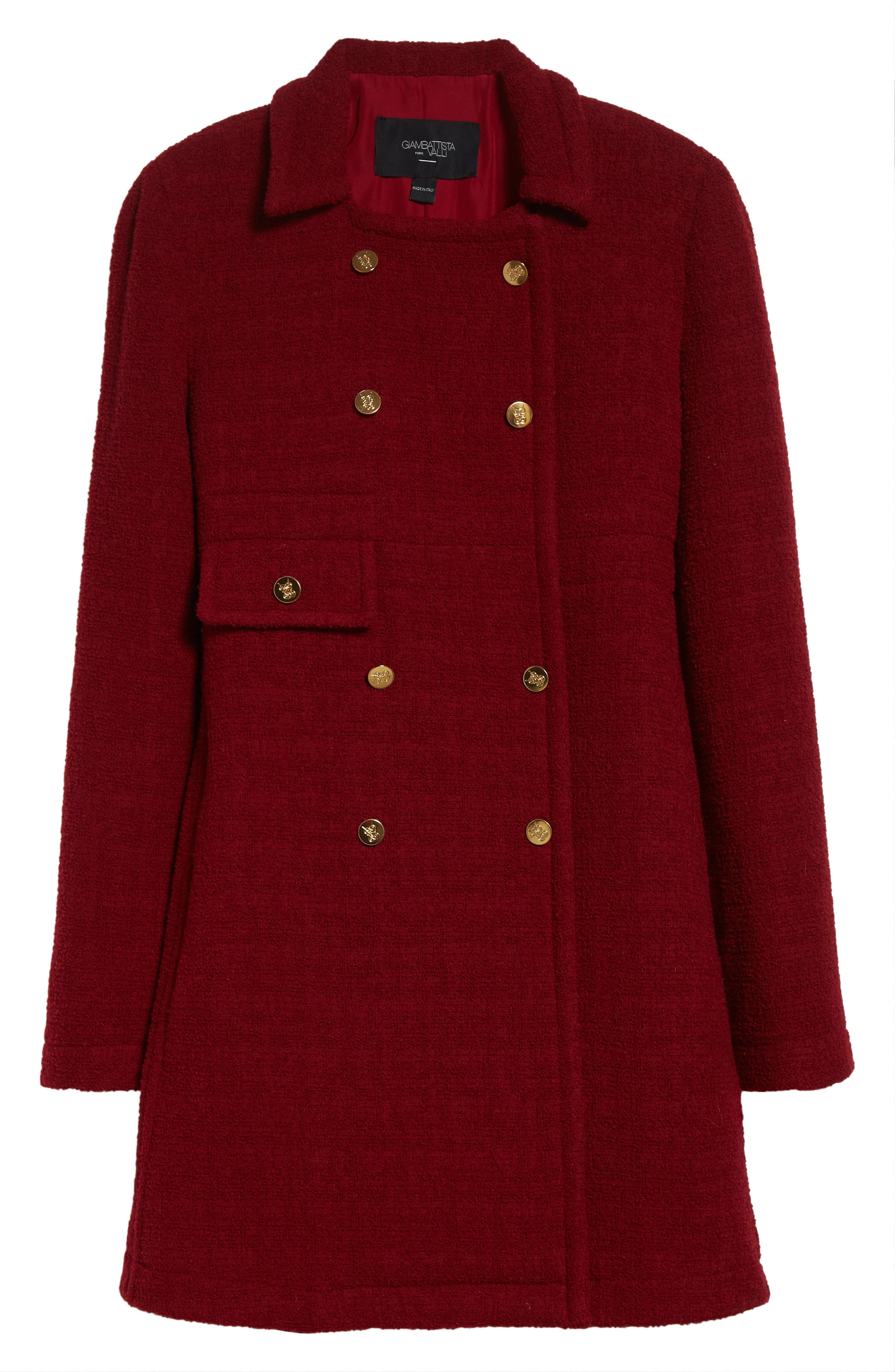Giambattista Valli Double Breasted Wool Blend Bouclé Jacket in Titan Red at Nordstrom - 7