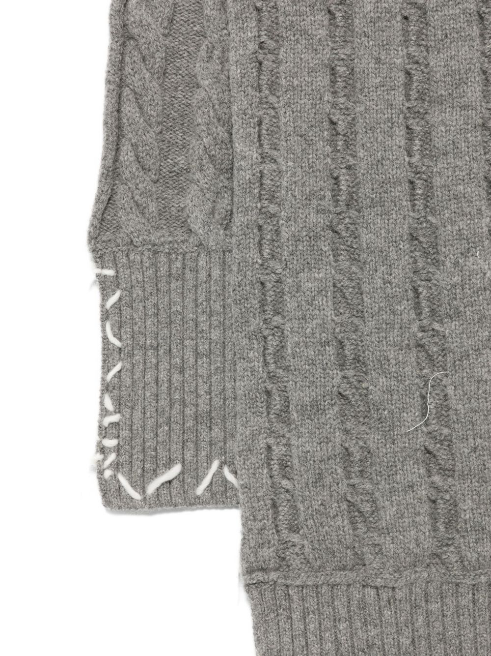 cable-knit stitching-detail scarf - 3