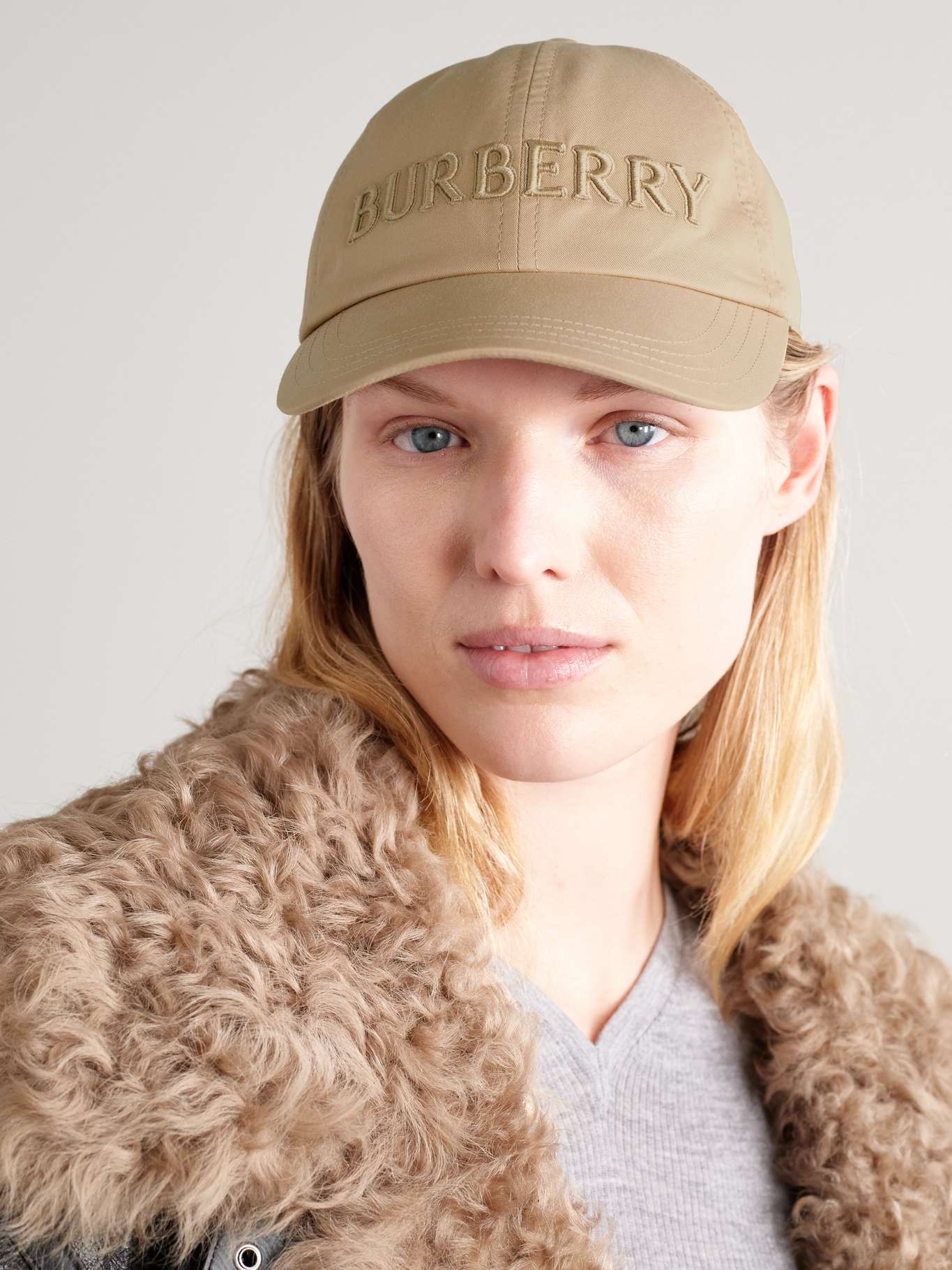 Embroidered cotton-twill baseball cap Cream - 2