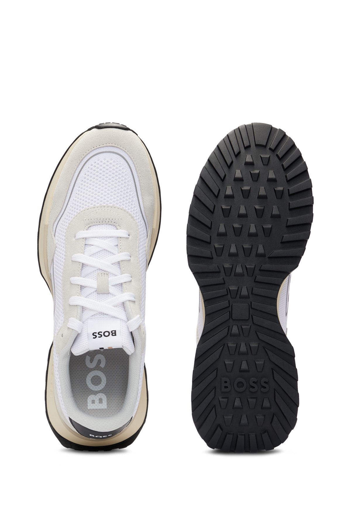 MIXED-MATERIAL TRAINERS WITH SUEDE AND FAUX LEATHER - 4