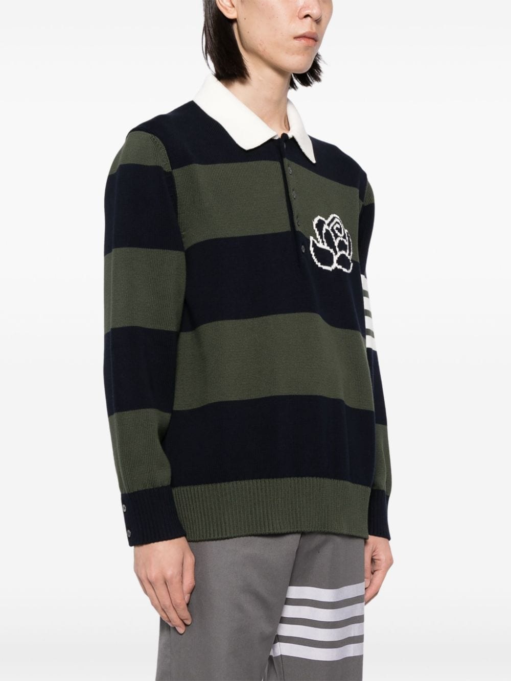 rose icon stripped polo jumper - 3