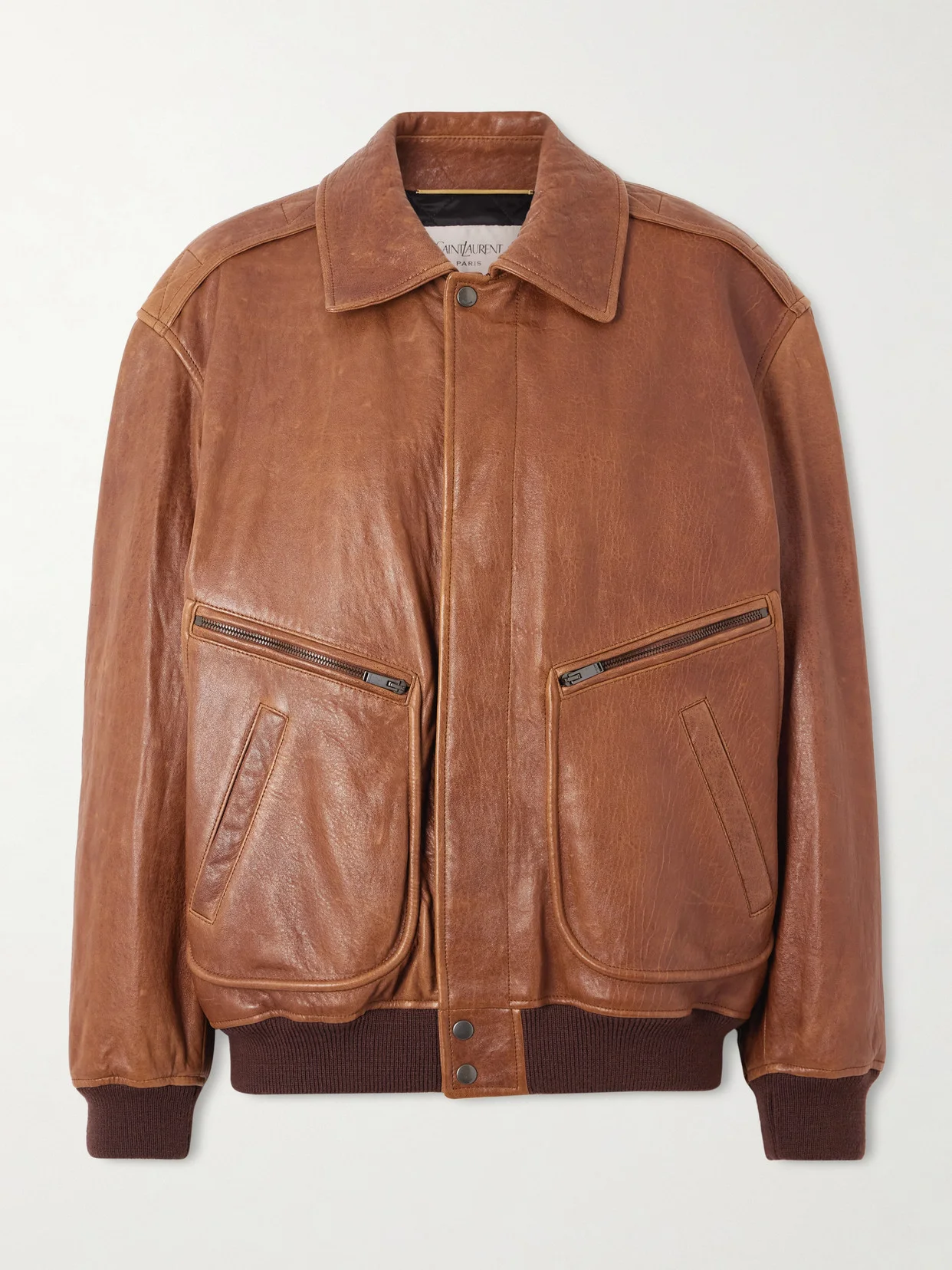 Leather Bomber Jacket - 1