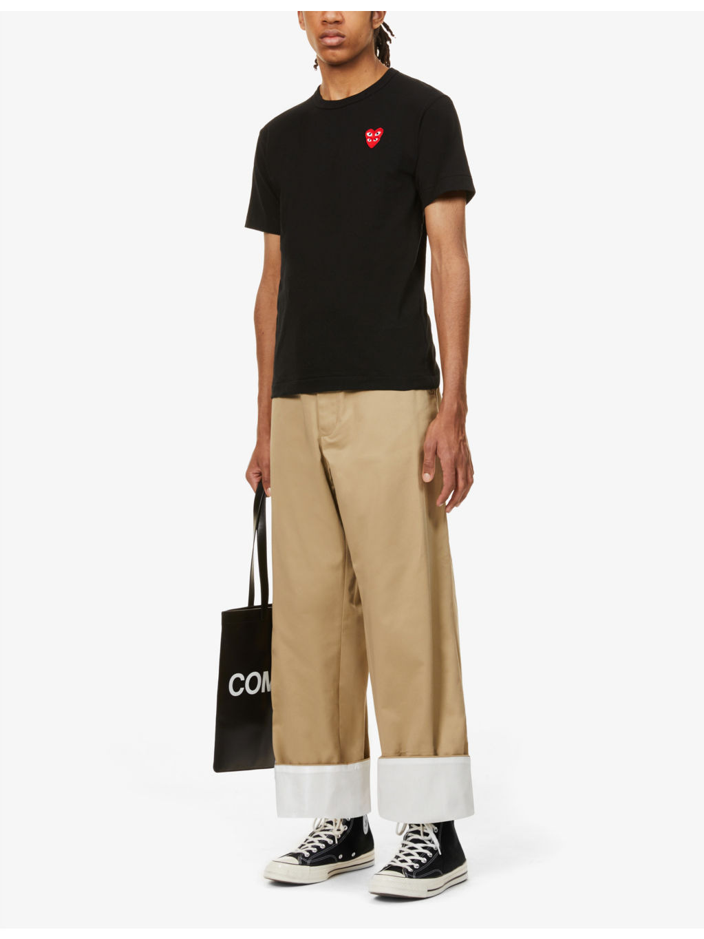 Overlap-heart print cotton-jersey T-shirt - 2