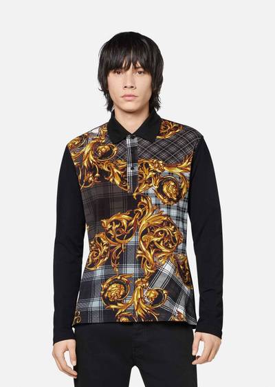 VERSACE JEANS COUTURE Tartan Baroque Print Polo Shirt outlook